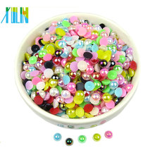 loose mix color half pearl beads in bulk FP09